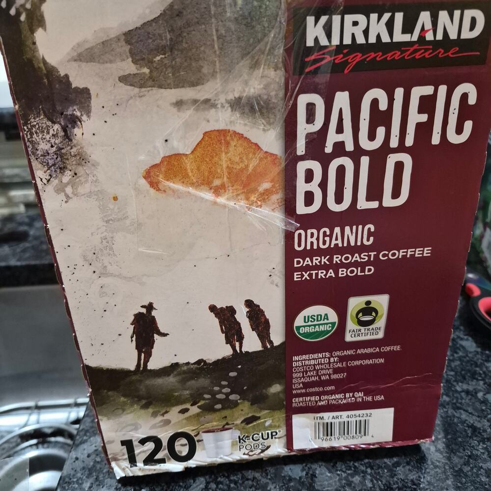 Kirkland Signature Keurig Organic coffee Summit Pacific Bold K-Cup Pods 120